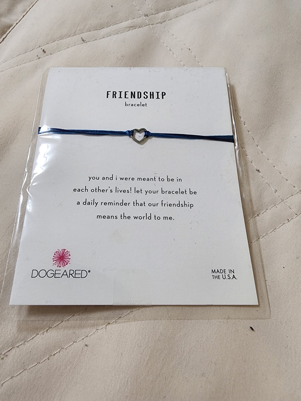 Dogeared Blue Friendship Bracelet with Silver Heart